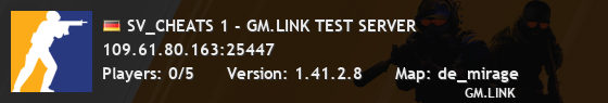 SV_CHEATS 1 - GM.LINK TEST SERVER