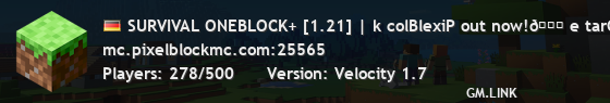 SURVIVAL ONEBLOCK+ [1.21] | k colBlexiP out now!🌟 e tarCt hgilrat🌟 S