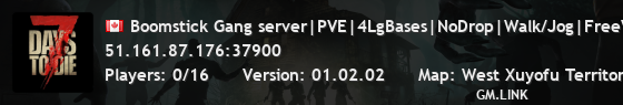Boomstick Gang server|PVE|4LgBases|NoDrop|Walk/Jog|FreeVendor