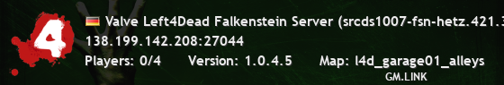 Valve Left4Dead Falkenstein Server (srcds1007-fsn-hetz.421.30)