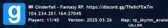 Cinderfall - Fantasy RP. https://discord.gg/Tfe8cFEe7m