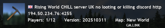 Rising World CHILL server UK no looting or killing discord http