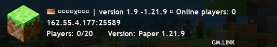 ɢᴀʟᴀxʏᴍᴄ | version 1.9 -1.21.9 ✔ Online players: 0