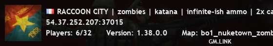 RACCOON CITY | zombies | katana | infinite-ish ammo | 2x cash