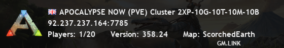 APOCALYPSE NOW (PVE) Cluster 2XP-10G-10T-10M-10B