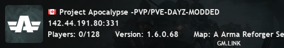 Project Apocalypse -PVP/PVE-DAYZ-MODDED