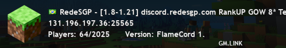RedeSGP - [1.8-1.21] discord.redesgp.com RankUP GOW 8ª Temporada!