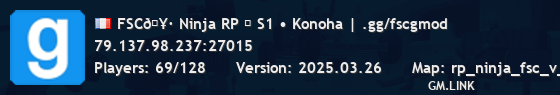 FSC🥷 Ninja RP → S1 • Konoha | .gg/fscgmod