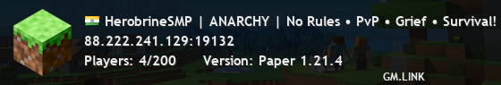 HerobrineSMP | ANARCHY | No Rules • PvP • Grief • Survival! [1.12.2-1.21.10]