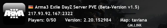 Arma3 Exile DayZ Server PVE (Beta-Version v1.5)