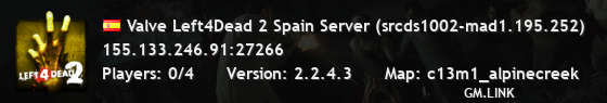 Valve Left4Dead 2 Spain Server (srcds1002-mad1.195.252)