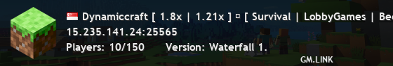 Dynamiccraft [ 1.8x | 1.21x ] NEW SURVIVAL Season With Bosses / Mines ETC