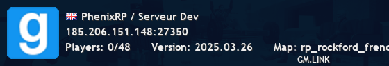 PhenixRP / Serveur Dev