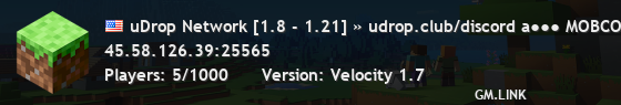 uDrop Network [1.8 - 1.21] » udrop.club/discord a●●● MOBCOINS Booster x2 está iniciado! ●●●