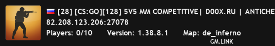[28] [CS:GO][128] 5V5 MM COMPETITIVE| D00X.RU | ANTICHEAT |NO PLUGINS