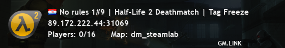 No rules 1#9 | Half-Life 2 Deathmatch | Tag Freeze