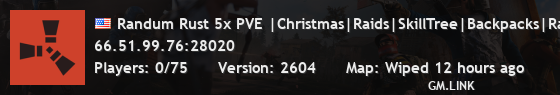 Randum Rust 5x PVE |Christmas|Raids|SkillTree|Backpacks|Raid