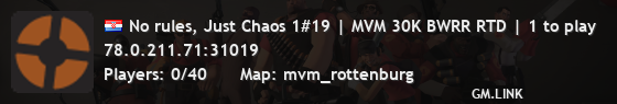 No rules, Just Chaos 1#19 | MVM 30K BWRR RTD | 1 to play
