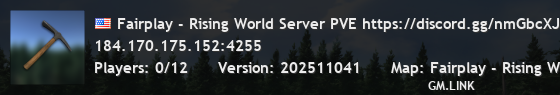 Fairplay - Rising World Server PVE https://discord.gg/nmGbcXJ9