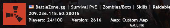 BattleZone.gg | Survival PvE | Zombies/Bots | Skills | Raidable