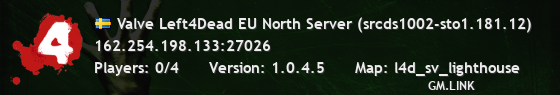 Valve Left4Dead EU North Server (srcds1002-sto1.181.12)
