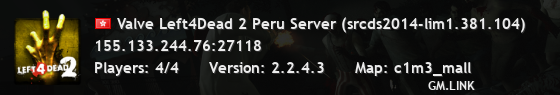 Valve Left4Dead 2 Peru Server (srcds2014-lim1.381.104)