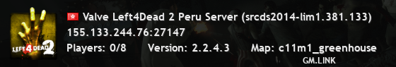 Valve Left4Dead 2 Peru Server (srcds2014-lim1.381.133)
