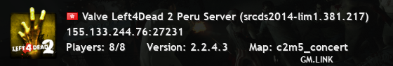 Valve Left4Dead 2 Peru Server (srcds2014-lim1.381.217)