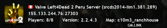 Valve Left4Dead 2 Peru Server (srcds2014-lim1.381.289)