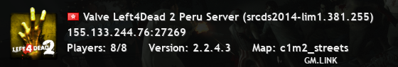Valve Left4Dead 2 Peru Server (srcds2014-lim1.381.255)