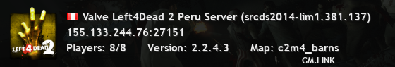 Valve Left4Dead 2 Peru Server (srcds2014-lim1.381.137)