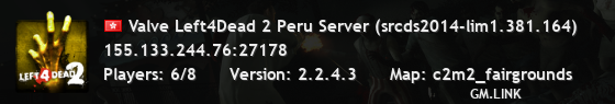 Valve Left4Dead 2 Peru Server (srcds2014-lim1.381.164)