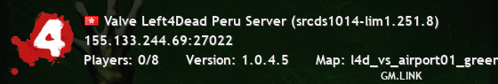 Valve Left4Dead Peru Server (srcds1014-lim1.251.8)