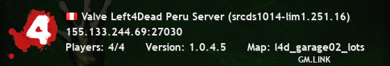 Valve Left4Dead Peru Server (srcds1014-lim1.251.16)