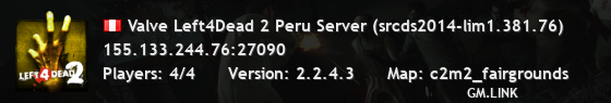 Valve Left4Dead 2 Peru Server (srcds2014-lim1.381.76)