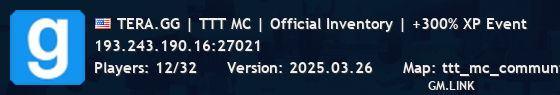 TERA.GG | TTT MC | Official Inventory | +300% XP Event