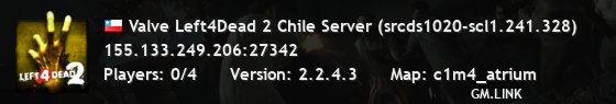 Valve Left4Dead 2 Chile Server (srcds1020-scl1.241.328)