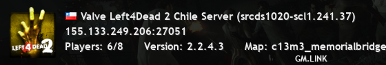 Valve Left4Dead 2 Chile Server (srcds1020-scl1.241.37)
