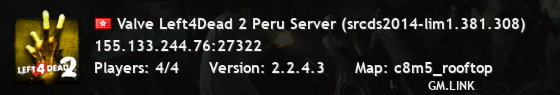 Valve Left4Dead 2 Peru Server (srcds2014-lim1.381.308)