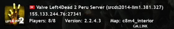 Valve Left4Dead 2 Peru Server (srcds2014-lim1.381.327)
