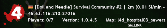 [Doll and Needle] Survival Community #2 | 2m (0.01 SI/min - 3 k