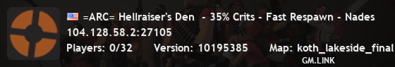 =ARC= Hellraiser's Den  - 35% Crits - Fast Respawn - Nades