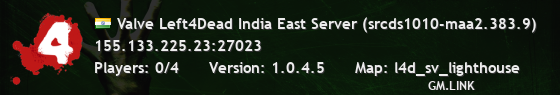 Valve Left4Dead India East Server (srcds1010-maa2.383.9)