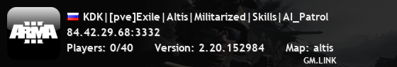 KDK|[pve]Exile|Altis|Militarized|Skills|AI_Patrol