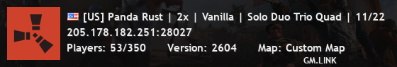 [US] Panda Rust | 2x | Vanilla | Solo Duo Trio Quad | 11/22