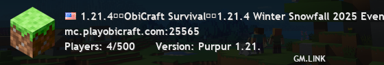 1.21.4꧁⎝ObiCraft Survival⎠꧂1.21.4 Winter Snowfall 2025 Event!