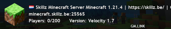 Skillz Minecraft Server Minecraft 1.21.4 | https://skillz.be/ | GEOPENDDe Officiële
