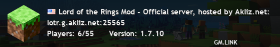 Lord of the Rings Mod - Official server, hosted by Akliz.net: