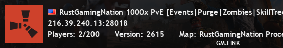 RustGamingNation 1000x PvE [Events|Purge|Zombies|SkillTree]