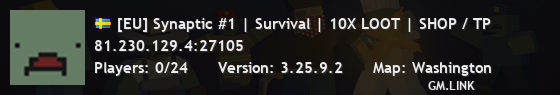 [EU] Synaptic #1 | Survival | 10X LOOT | SHOP / TP